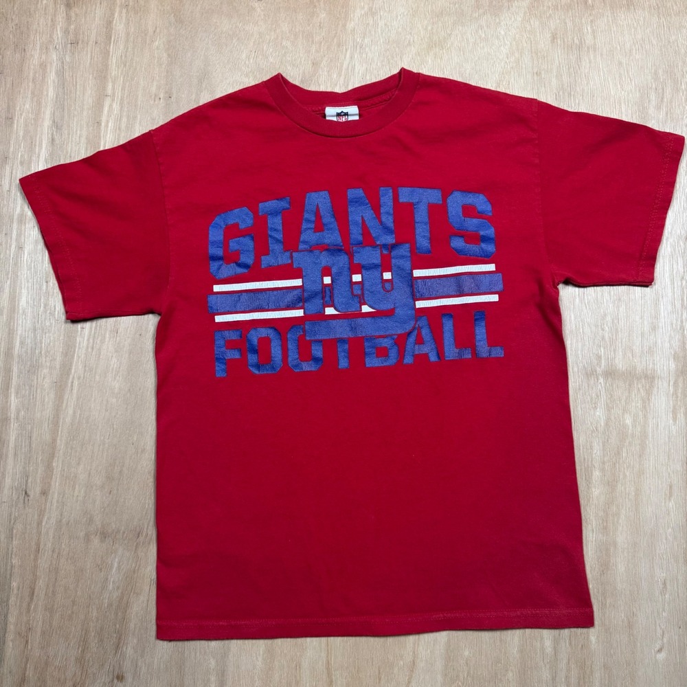 Team Apparel Mens NFL New York Giants Football T Shirt Red‎ Blue Size M